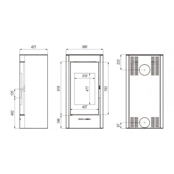 Печь камин DEFRO HOME ORTI 9 кВт красная сталь