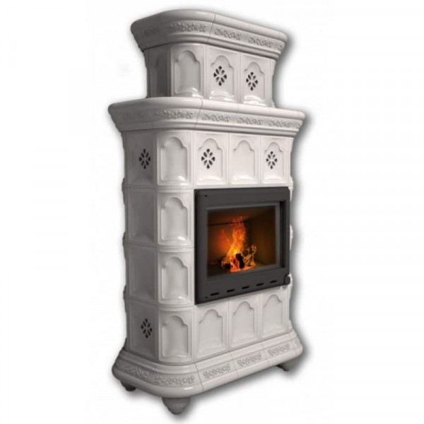 Печь камин КимрПечь Истра Центральный Двухъярусный белый