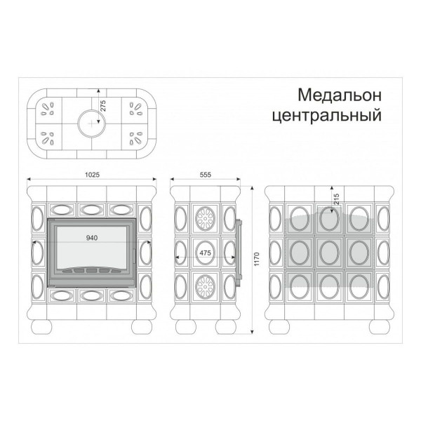 Облицовка каминная КимрПечь Медальон Центральная Модерн