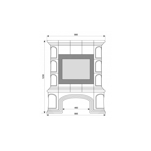 Облицовка каминная КимрПечь Прованс с дровником Пристенная Усадьба