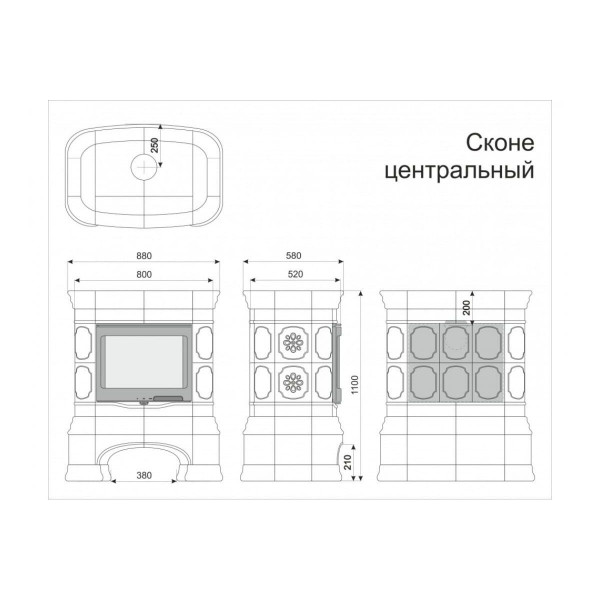 Облицовка каминная КимрПечь Сконе Центральная Русский