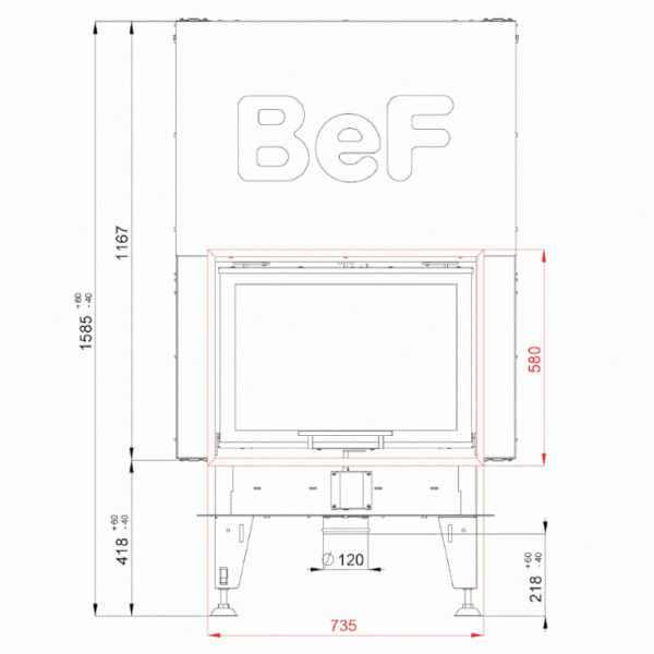 Каминная топка BeF Double V 7 Feel