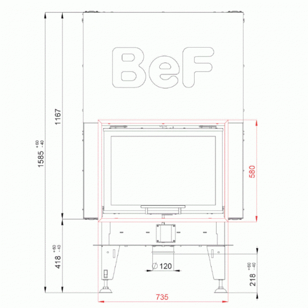 Каминная топка BeF Double V 7 N Feel