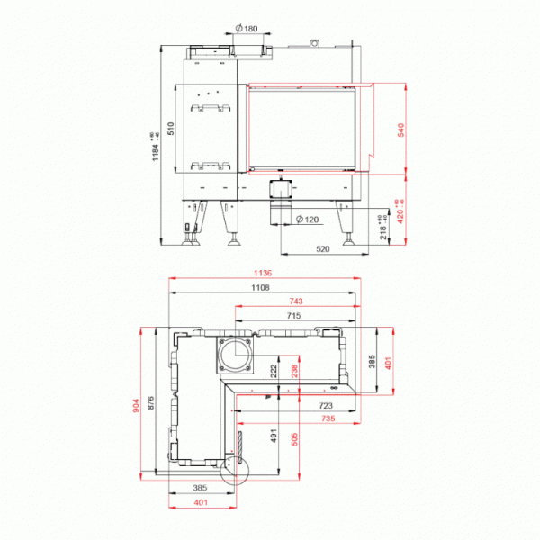 Каминная топка BeF Flat 8 L