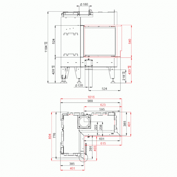 Каминная топка BeF Flat V 6 L