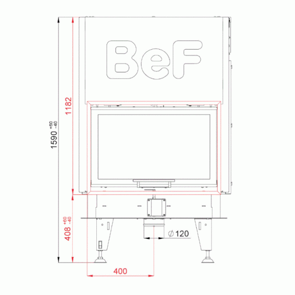 Каминная топка BeF Twin V 8 N II