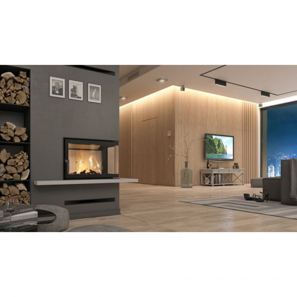 Каминная топка DEFRO HOME IMPULS SM BP 8 кВт 670/450/380мм угловое стекло справа