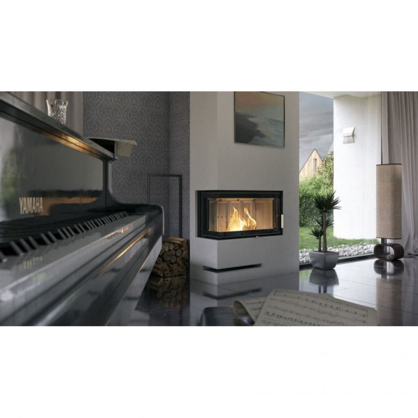 Каминная топка DEFRO HOME INTRA SLIM ME BL 8 кВт 834/465/337мм угловое стекло слева