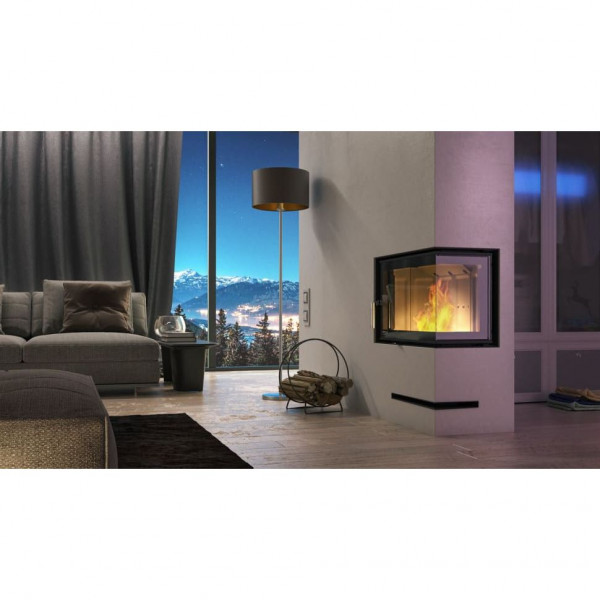 Каминная топка DEFRO HOME INTRA SLIM ME BL 8 кВт 834/465/337мм угловое стекло справа