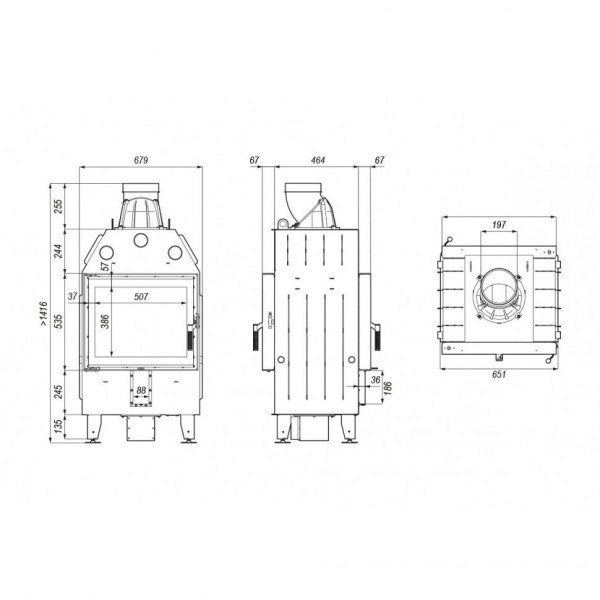 Каминная топка DEFRO HOME INTRA SM T 10кВт 651/535мм туннель