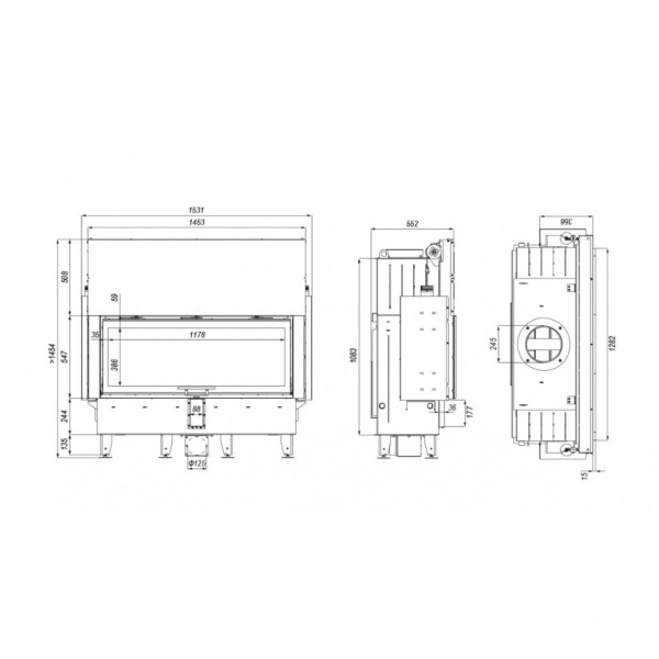 Каминная топка DEFRO HOME INTRA XLA G 22 кВт 1282/547мм гильотина