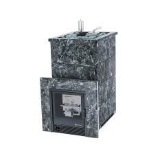 Печь для бани Геленджик в полноценном кожухе с открытым верхом Пироксенит, Газ Комплектация с САБК-50