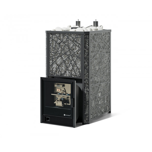 Печь для бани Ялта 50 К/2024 (Вариант кожуха: Модерн черный; Вид топлива: Газ Комплектация с САБК-50; Марка стали: AISI 321)