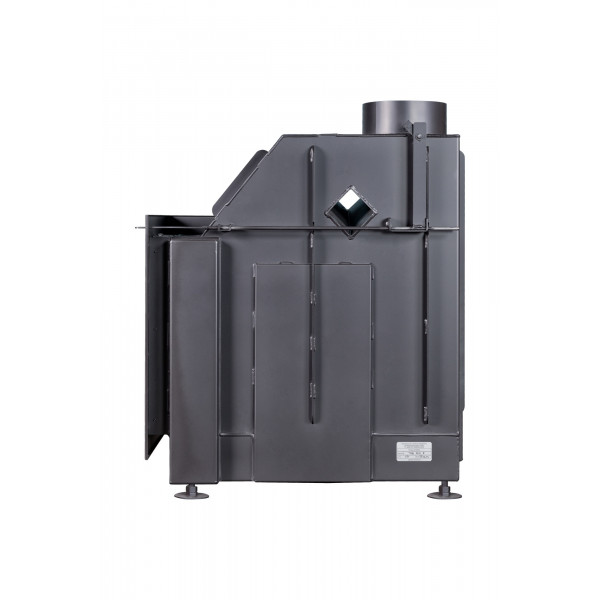 Каминная топка Экокамин Альфа 700 RB два стекла правая черный шамот