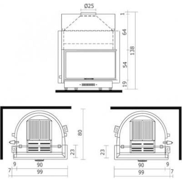 Каминная топка EdilKamin ACQUATONDO 29 DX