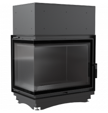Каминная топка с водяным контуром Amelia/PW/BL/24/BS/W/DECO, Г-образное стекло слева, змеевик