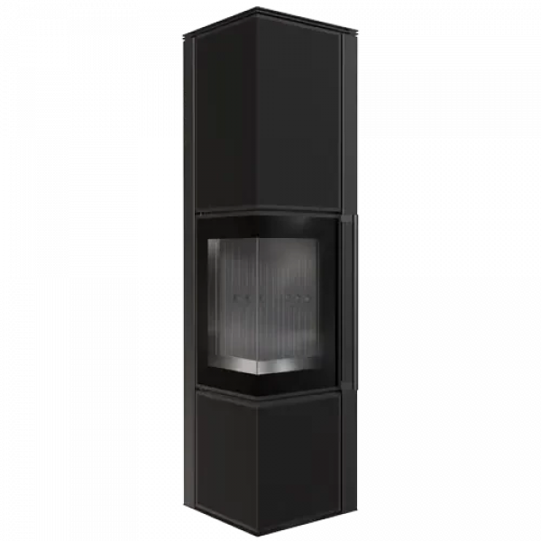 Дровяная печь TORA/L 8 кВт Nero Assoluto, черная футеровка Kratki PRO