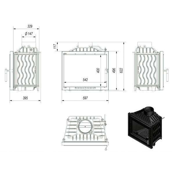 Топка Kratki ANTEK DECO 150 Kratki (Польша)