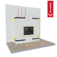 Решётка Kratki Luft 600х400х120 45S угловая левая черная Kratki