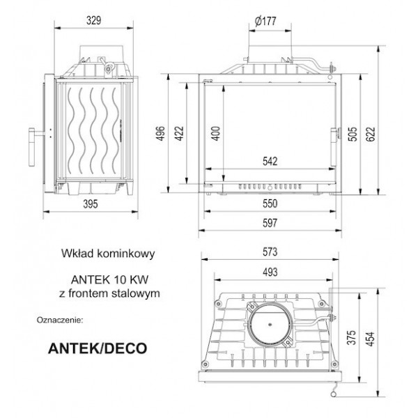 Каминная топка ANTEK/DECO Kratki (Польша)