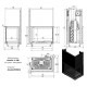 Каминная топка AMELIA/P/BS/G, Г-образное стекло справа, гильотина Kratki (Польша)