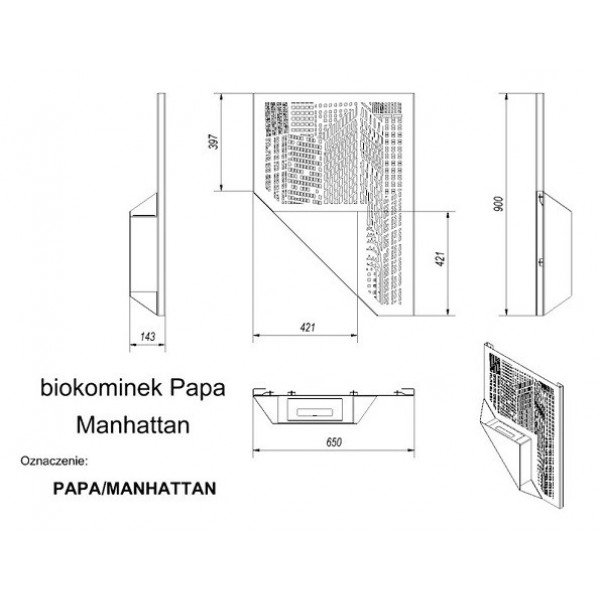 Биокамин Kratki PAPA MANHATTAN Kratki (Польша)