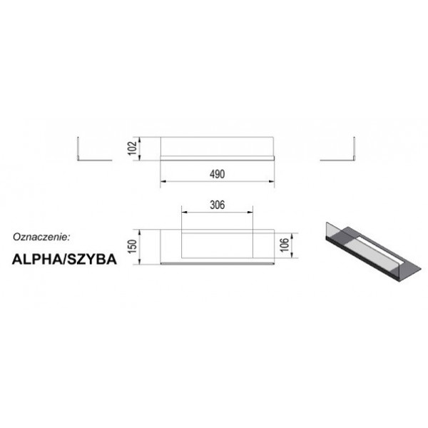 Стекло декоративное для биокамина ALPHA Kratki (Польша)