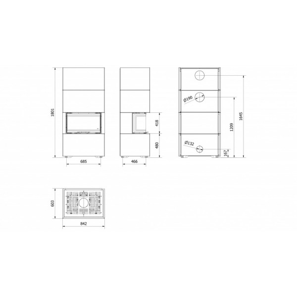Каминокомплект  Home Easy Box белый с топкой NBC черная футеровка Kratki PRO