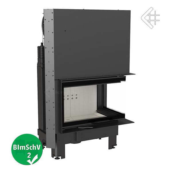 Стальная каминная топка MBM/P/BS/G, Г-образное стекло справа, гильотина Kratki PRO
