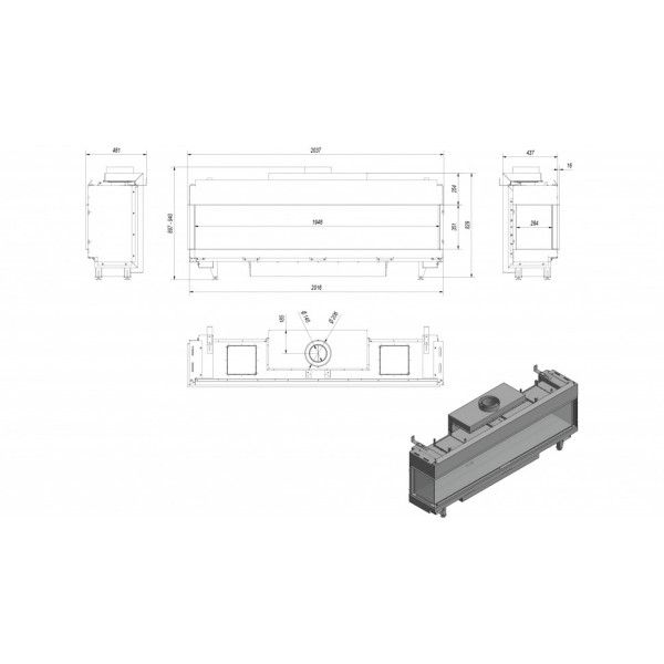 Газовая топка LEO/L/200/G20 магистральный газ Kratki (Польша)