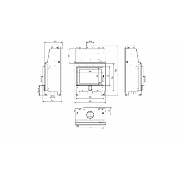 Каминная топка с водяным контуром MBO/PW/15/W Kratki PRO