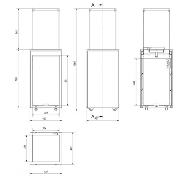Газовый нагреватель PATIO MINI/M/G31/37MBAR/S - сталь, с ручным управлением Kratki (Польша)