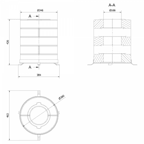 Комплект бетонных теплоаккумулирующих дисков d-150мм (10 шт., 5 слоев, V1) Kratki (Польша)