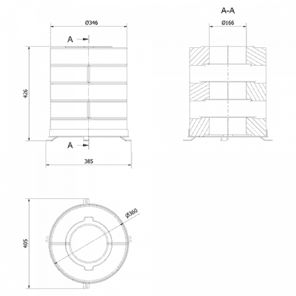 Комплект бетонных теплоаккумулирующих дисков d-150мм (10 шт., 5 слоев, V2) Kratki (Польша)