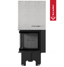 Топка Kratki PRO VNL/480/480 угловое стекло слева, гильотина (Черная футеровка)