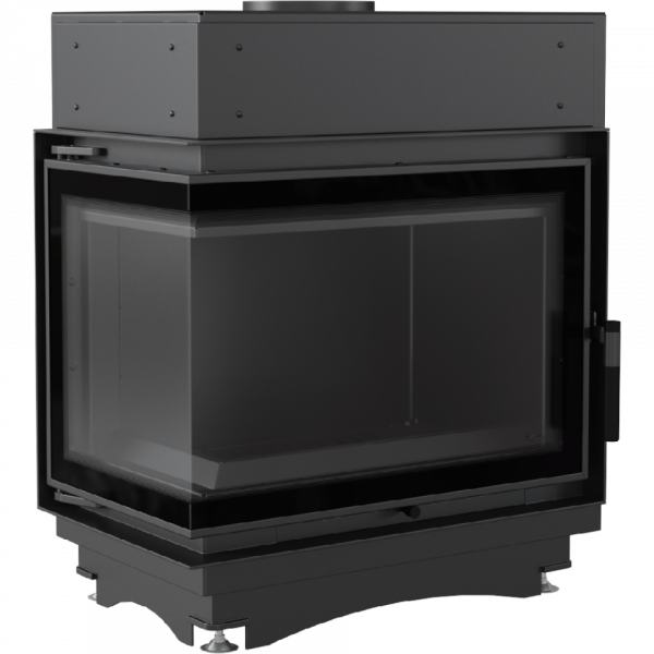 Каминная топка с водяным контуром Maja/PW/BL/12/BS/W/DECO, Г - образное стекло слева, змеевик Kratki (Польша)