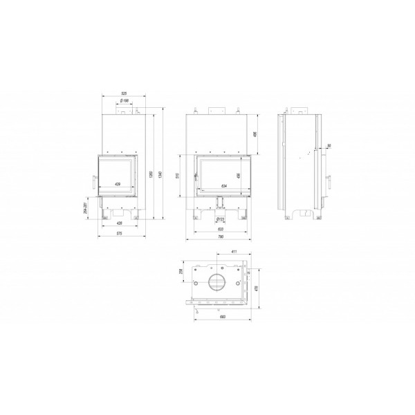 Каминная топка с водяным контуром MBZ/PW/13/P/BS/W Kratki PRO
