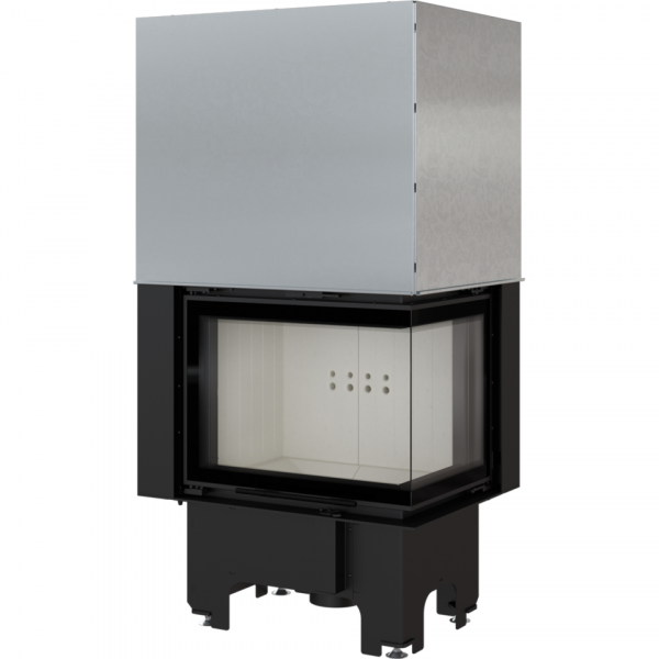 Стальная каминная топка VNP/610/430, Г-образное стекло справа, гильотина Kratki PRO