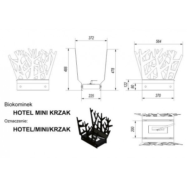 Биокамин Kratki HOTEL КУСТ MINI Kratki (Польша)