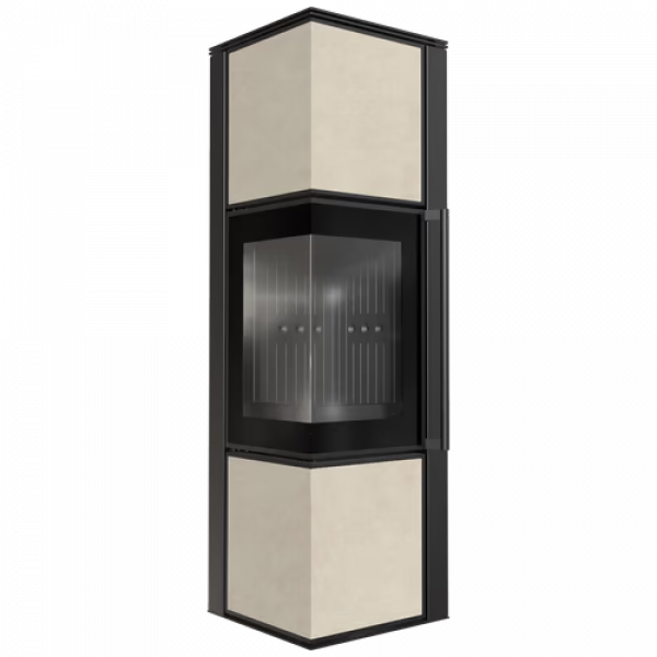 Дровяная стальная печь TORA/M 8 кВт FOKOS SALE, черная футеровка Kratki PRO