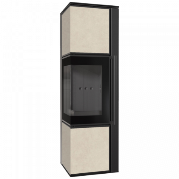 Дровяная стальная печь TORA/M 8 кВт FOKOS SALE, черная футеровка, с доводчиком Kratki PRO