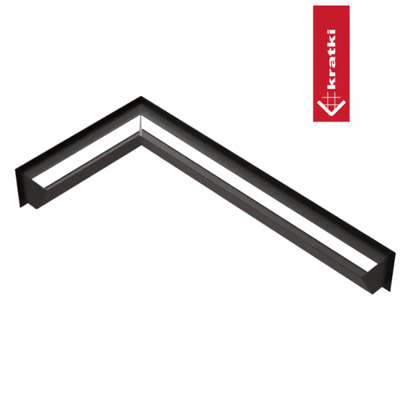Решётка Kratki Luft 400х800х120 45S угловая левая черная Kratki
