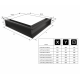 Решётка Kratki Luft 400х800х120 45S угловая левая черная Kratki