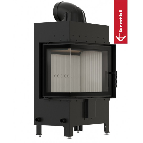 Топка Kratki PRO LUCY/12/L/NEW угловое стекло слева (Белая футеровка, доводчик) Kratki PRO