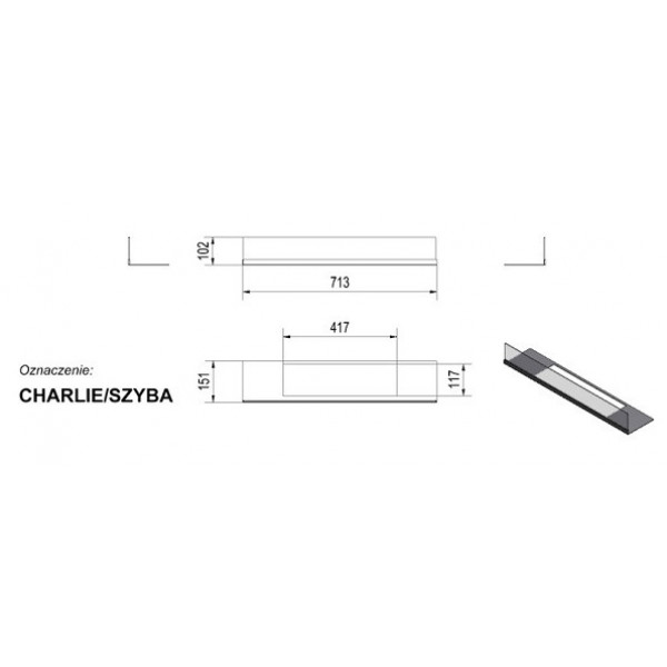 Стекло декоративное для биокамина CHARLIE Kratki (Польша)