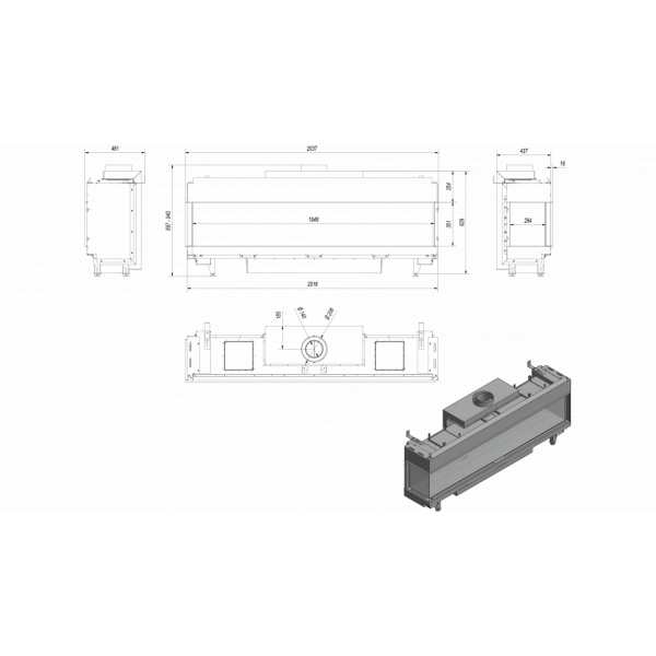 Газовая топка LEO/L/200/G31/37MBAR баллонный газ Kratki (Польша)