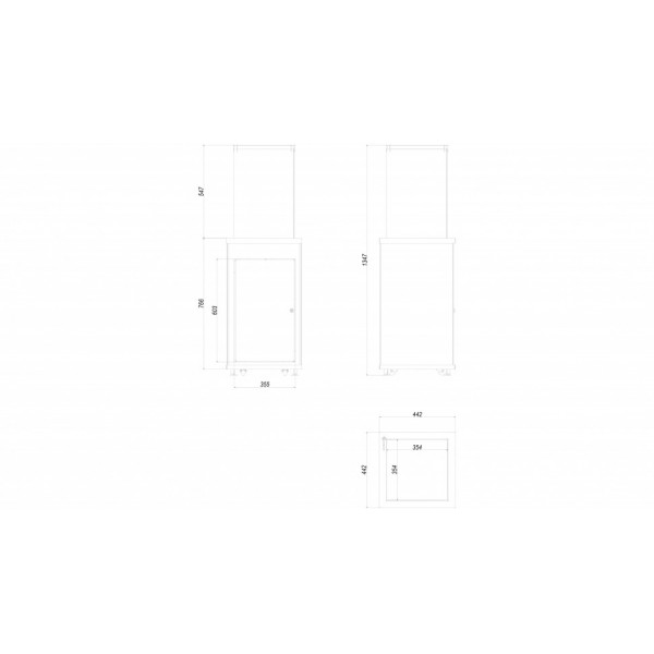 Газовый нагреватель PATIO MINI/G31/37MBAR/CZ - черное стекло, с пультом ДУ Kratki (Польша)