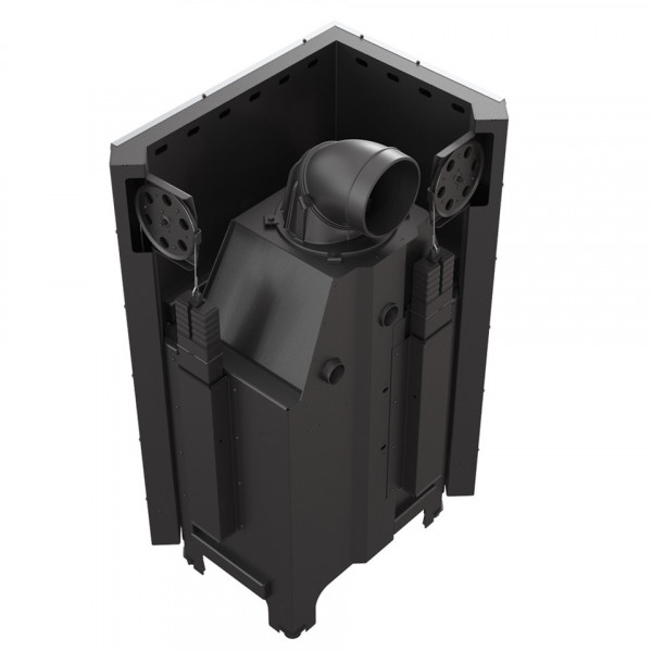 Стальная каминная топка MBZ/L/BS/G/SG, Г-образное стекло слева, гильотина Kratki PRO
