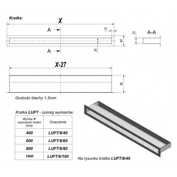 Люфт бежевая 6x40 LUFT/6/40/K Kratki (Польша)