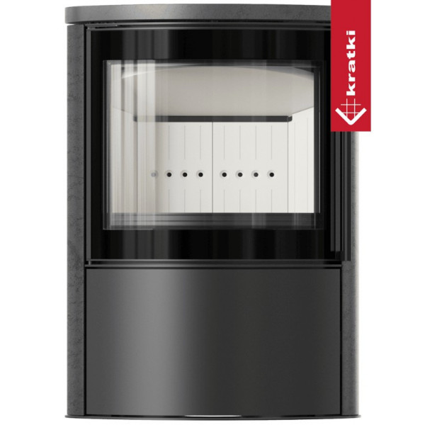 Печь Kratki PRO BJORN GRAFITE SATIN с верхней плитой (Белая футеровка) Kratki PRO